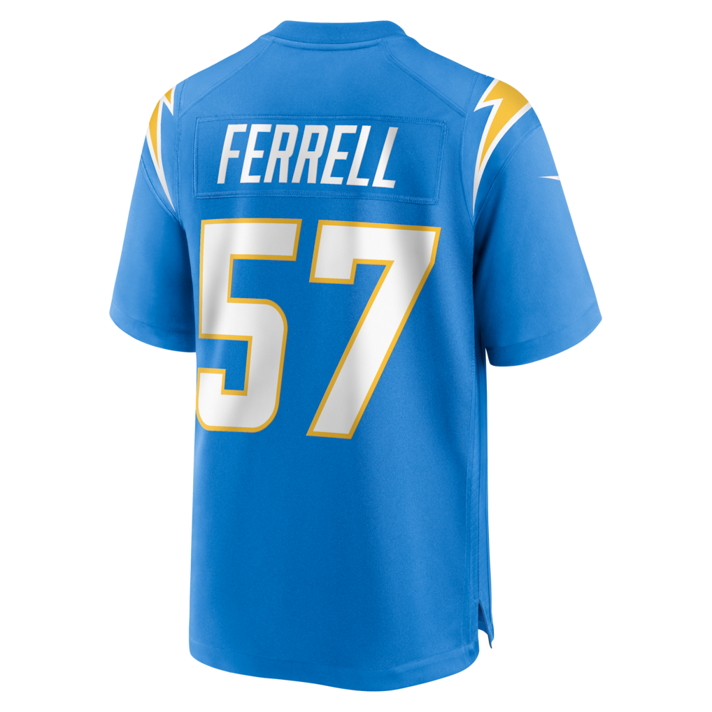 Johmsee LA.Chargers #57 Clelin Ferrell Powder Blue Team Game Jersey