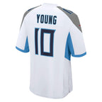 Johmsee T.Titans #10 Vince Young White Retired Player Game Jersey