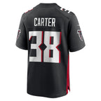 Johmsee A.Falcons #38 Nathan Carter Black Team Game Jersey