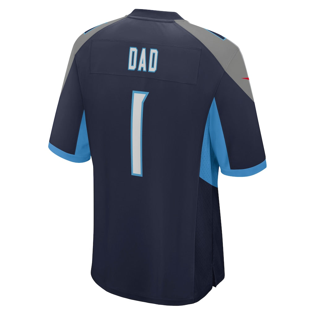 Johmsee T.Titans #1 Dad Navy Game Jersey