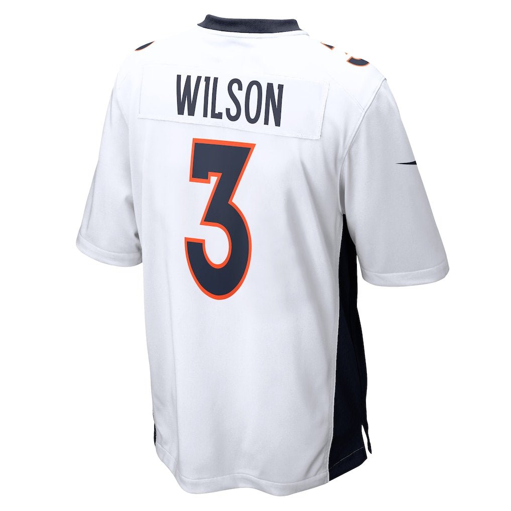 Johmsee D.Broncos #3 Russell Wilson White Game Jersey