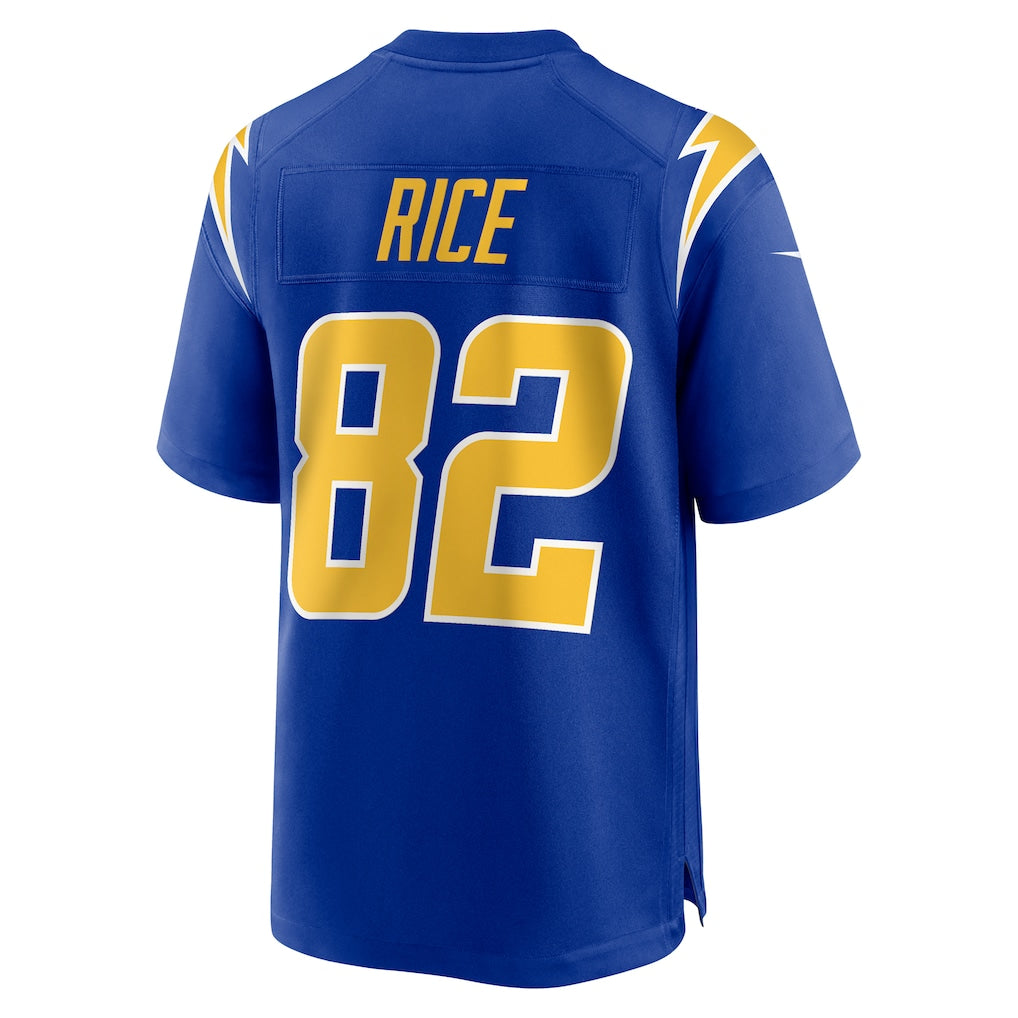 Johmsee LA.Chargers #82 Brenden Rice Royal 2nd Alternate Game Player Jersey