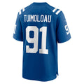 Johmsee IN.Colts #91 JT Tuimoloau Royal Team Game Jersey