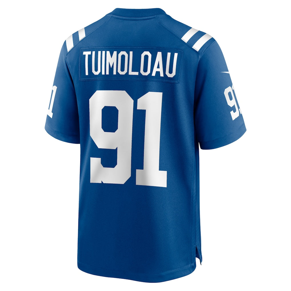 Johmsee IN.Colts #91 JT Tuimoloau Royal Team Game Jersey