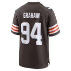 Johmsee C.Browns #94 Mason Graham Brown 2025 NFL Draft First Round Pick Game Jersey