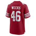 Johmsee SF.49ers #46 Jon Weeks Scarlet Team Game Jersey