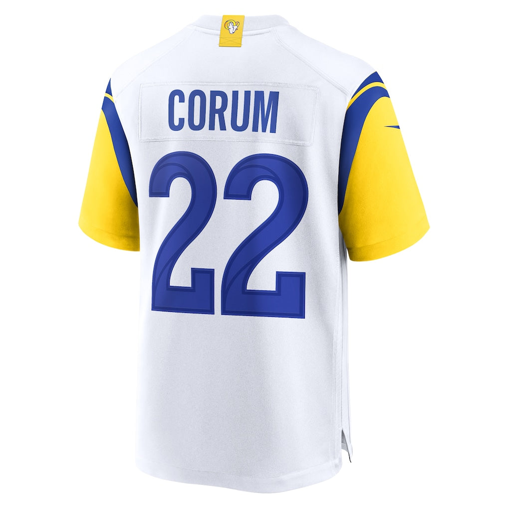 Johmsee LA.Rams #22 Blake Corum White Game Jersey