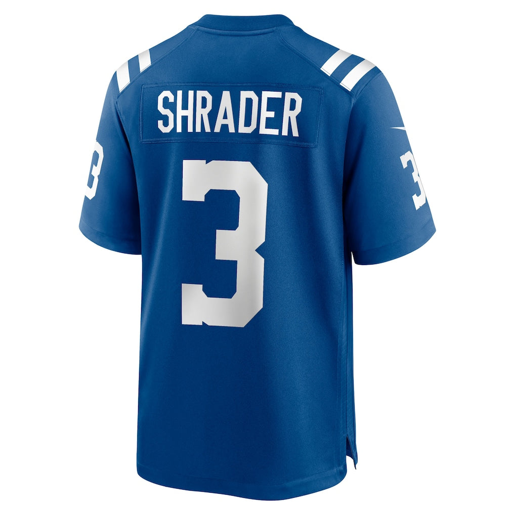 Johmsee IN.Colts #3 Spencer Shrader Royal Team Game Jersey