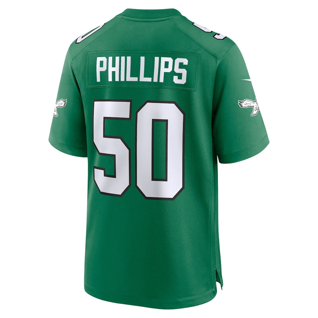 Johmsee P.Eagles #50 Jaelan Phillips Kelly Green Alternate 2 Game Jersey