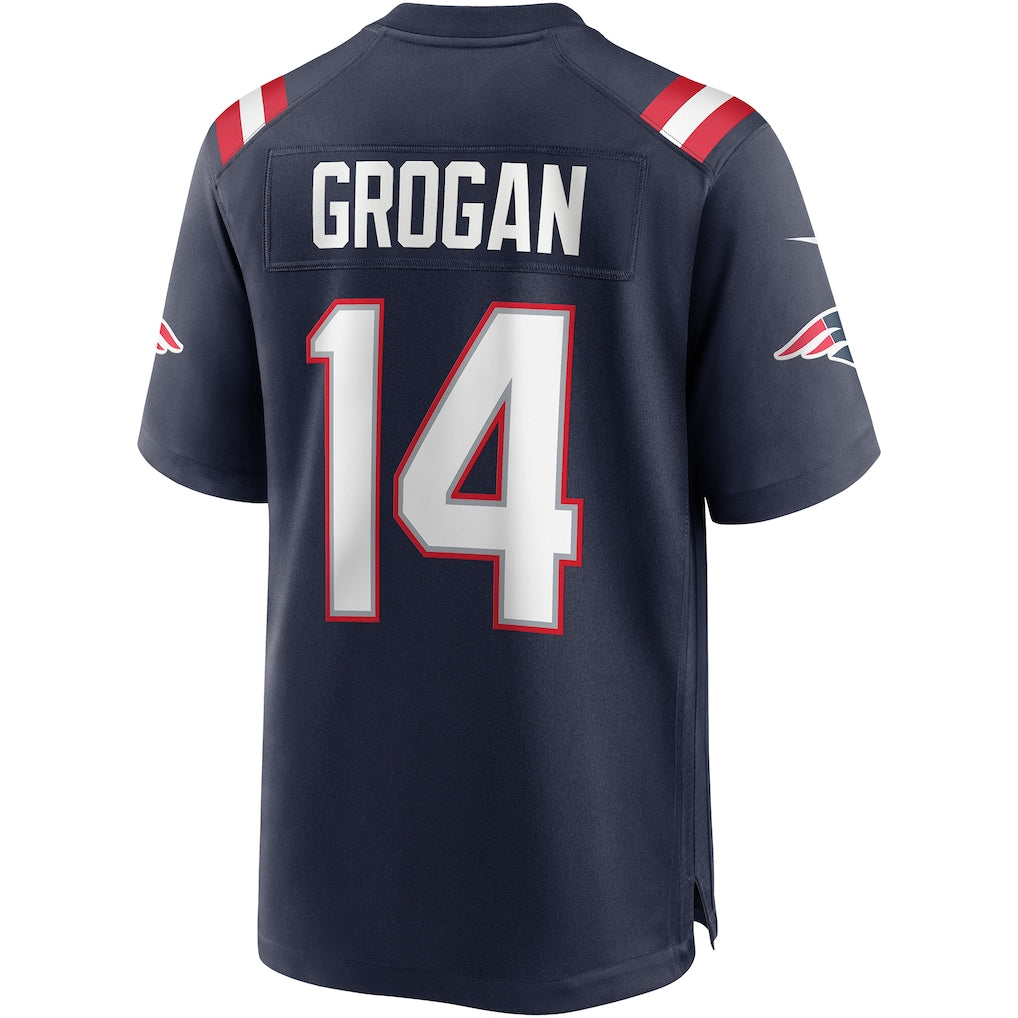 Johmsee NE.Patriots #14 Steve Grogan Navy Game Retired Player Jersey