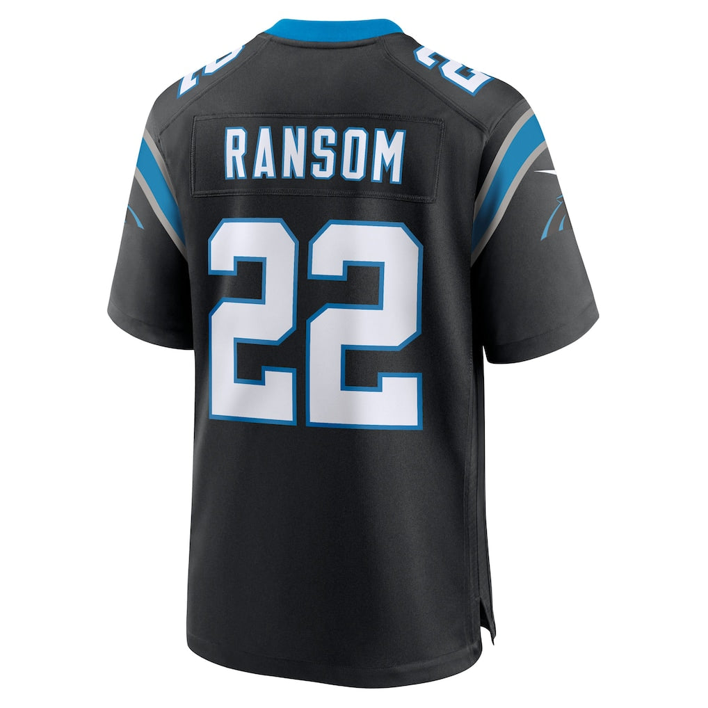 Johmsee C.Panthers #22 Lathan Ransom Black Team Game Jersey