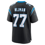 Johmsee C.Panthers #77 Yosh Nijman Black Game Jersey