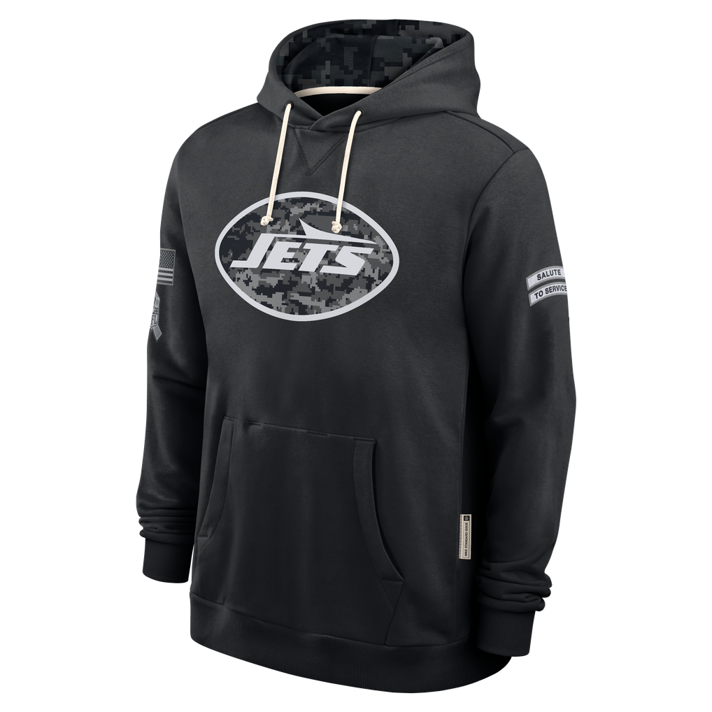 Johmsee NY.Jets Black 2026 Salute to Service Sideline Dri-FIT Pullover Hoodie Jerseys