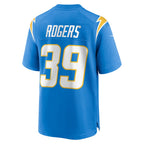 Johmsee LA.Chargers #39 Eric Rogers Powder Blue Team Game Jersey
