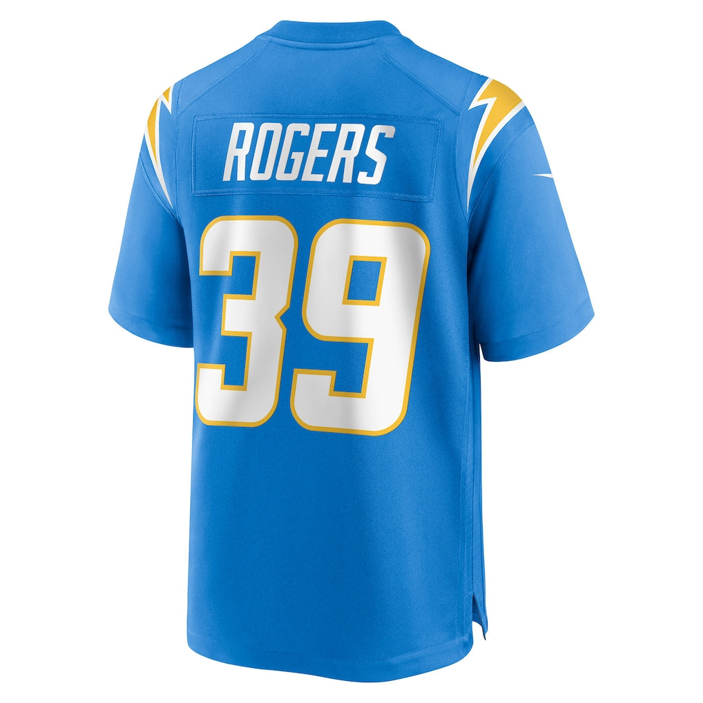 Johmsee LA.Chargers #39 Eric Rogers Powder Blue Team Game Jersey