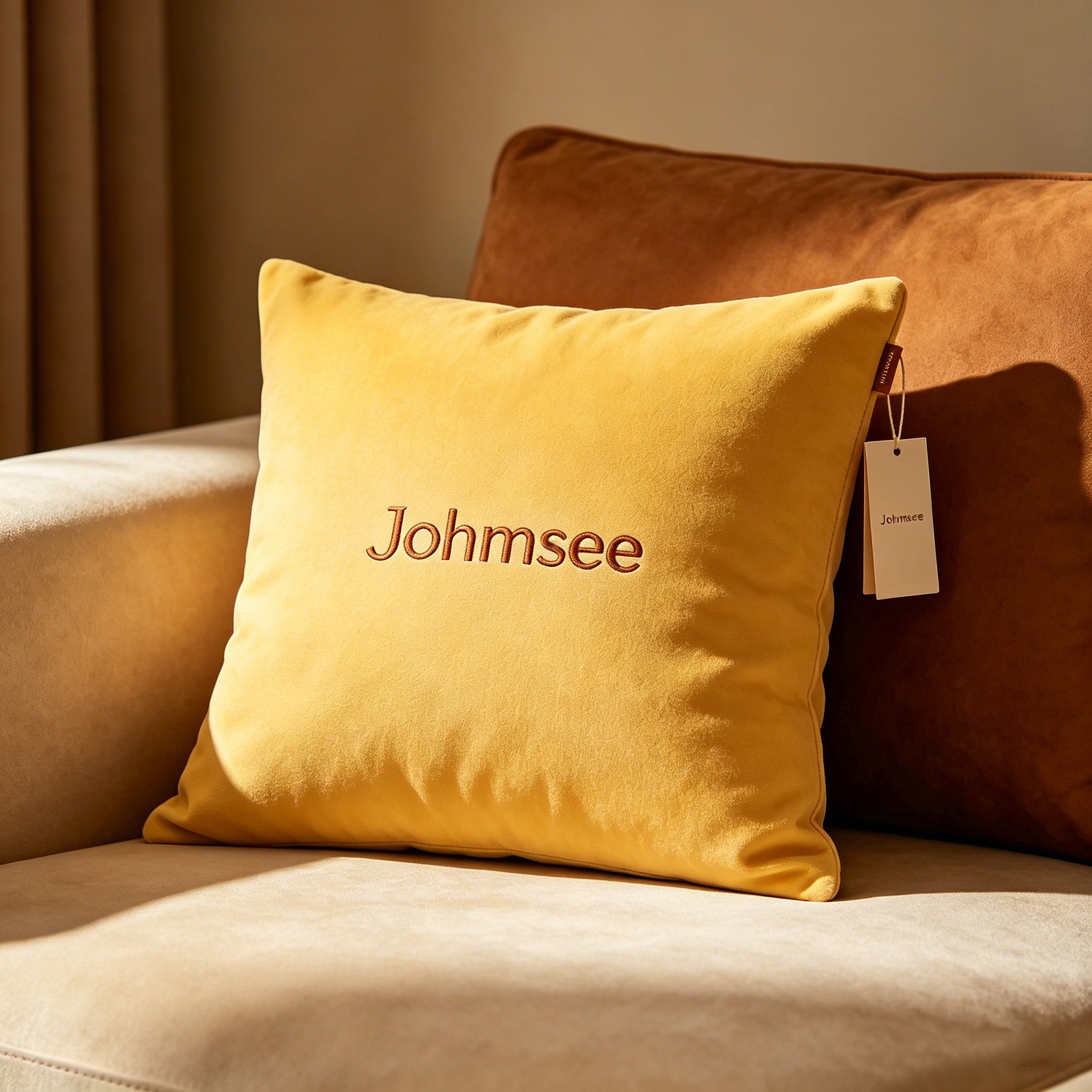 Johmsee Classic Yellow Bolsters, Premium Soft Skin-Friendly Breathable Plush Filled Comfort Cheap Sofa Cushion Pillows, All-Match Home Bedroom Couch Decorative Back Pillows for Daily Use