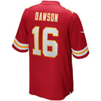 Johmsee KC.Chiefs #16 Len Dawson Red Game Retired Player Jersey