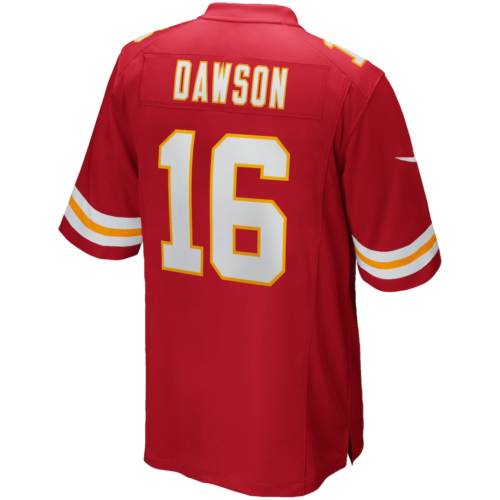 Johmsee KC.Chiefs #16 Len Dawson Red Game Retired Player Jersey