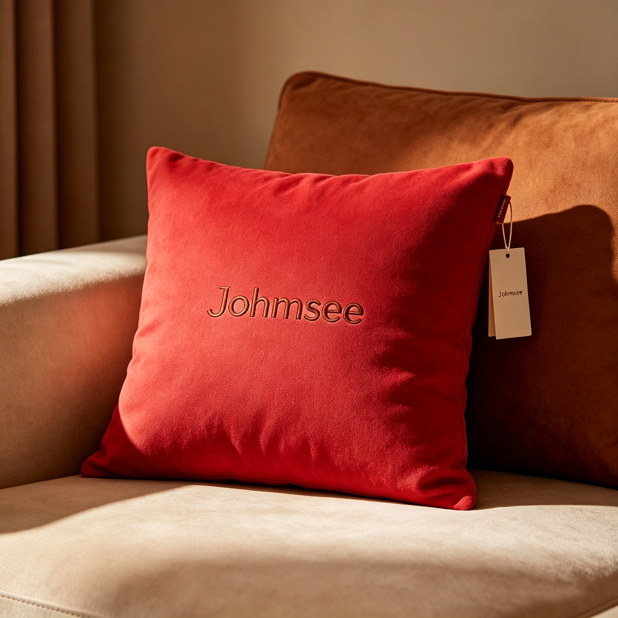 Johmsee Classic Red Bolsters, Premium Soft Skin-Friendly Breathable Plush Filled Comfort Cheap Sofa Cushion Pillows, All-Match Home Bedroom Couch Decorative Back Pillows for Daily Use