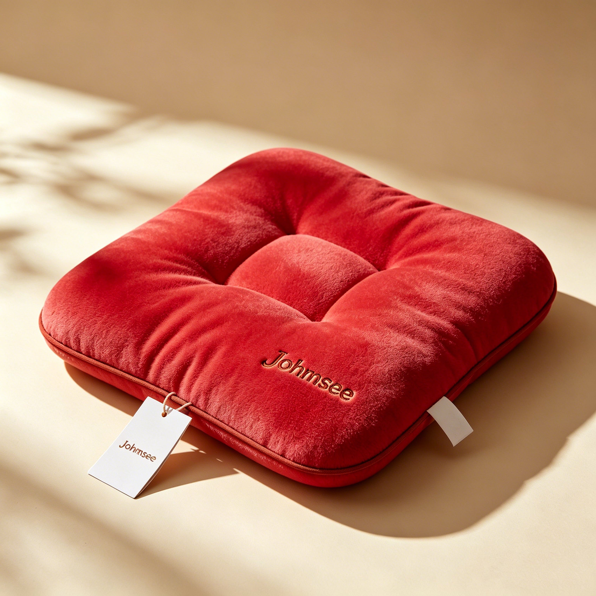 Johmsee Classic Red Chair Cushions, Soft Plush Breathable Thickened Comfort Cheap Lazy Sofa Seat Pad, Sweat-Winning Skin-Friendly Adjustable Backrest Floor Jerseys for Home Office Daily Use