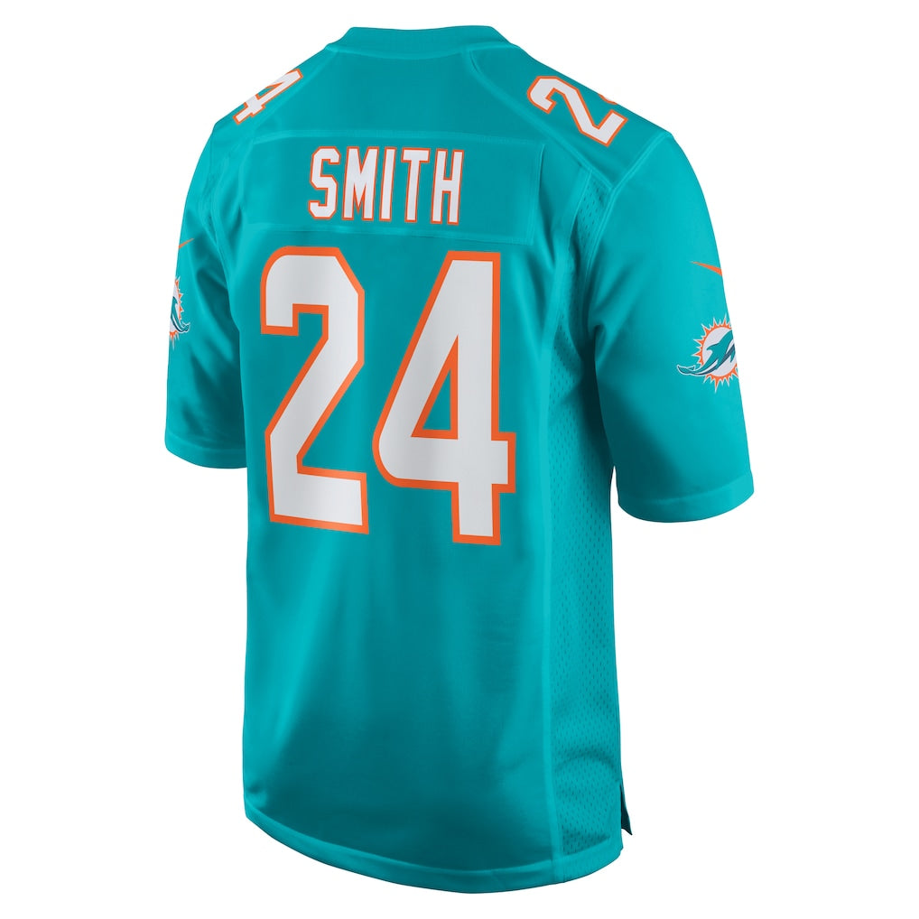 Johmsee M.Dolphins #24 Cam Smith Aqua Game Jersey
