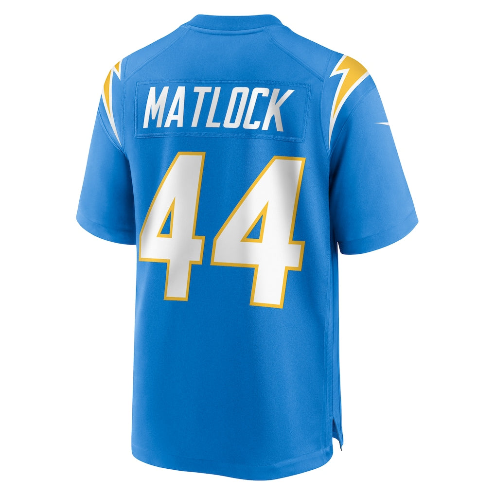 Johmsee LA.Chargers #44 Scott Matlock Powder Blue Team Game Jersey