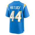 Johmsee LA.Chargers #44 Scott Matlock Powder Blue Team Game Jersey