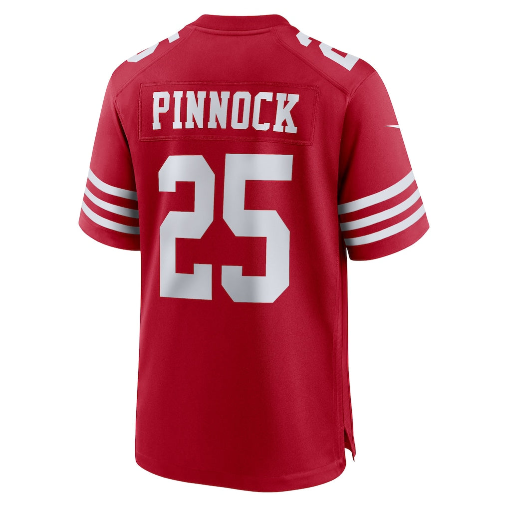 Johmsee SF.49ers #25 Jason Pinnock Scarlet Team Game Jersey