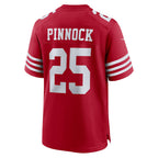 Johmsee SF.49ers #25 Jason Pinnock Scarlet Team Game Jersey