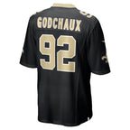 Johmsee NO.Saints #92 Davon Godchaux Black Team Game Jersey