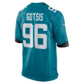 Johmsee J.Jaguars #96 Adam Gotsis Teal Game Jersey