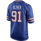 Johmsee B.Bills #91 Ed Oliver Royal Game Player Jersey