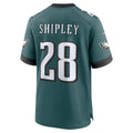 Johmsee P.Eagles #28 Will Shipley Midnight Green Team Game Jersey