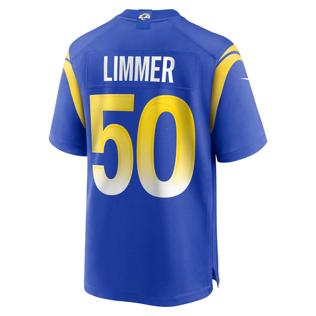 Johmsee LA.Rams #50 Beaux Limmer Royal Team Game Jersey