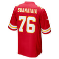 Johmsee KC.Chiefs #76 Kingsley Suamataia Red Game Jersey