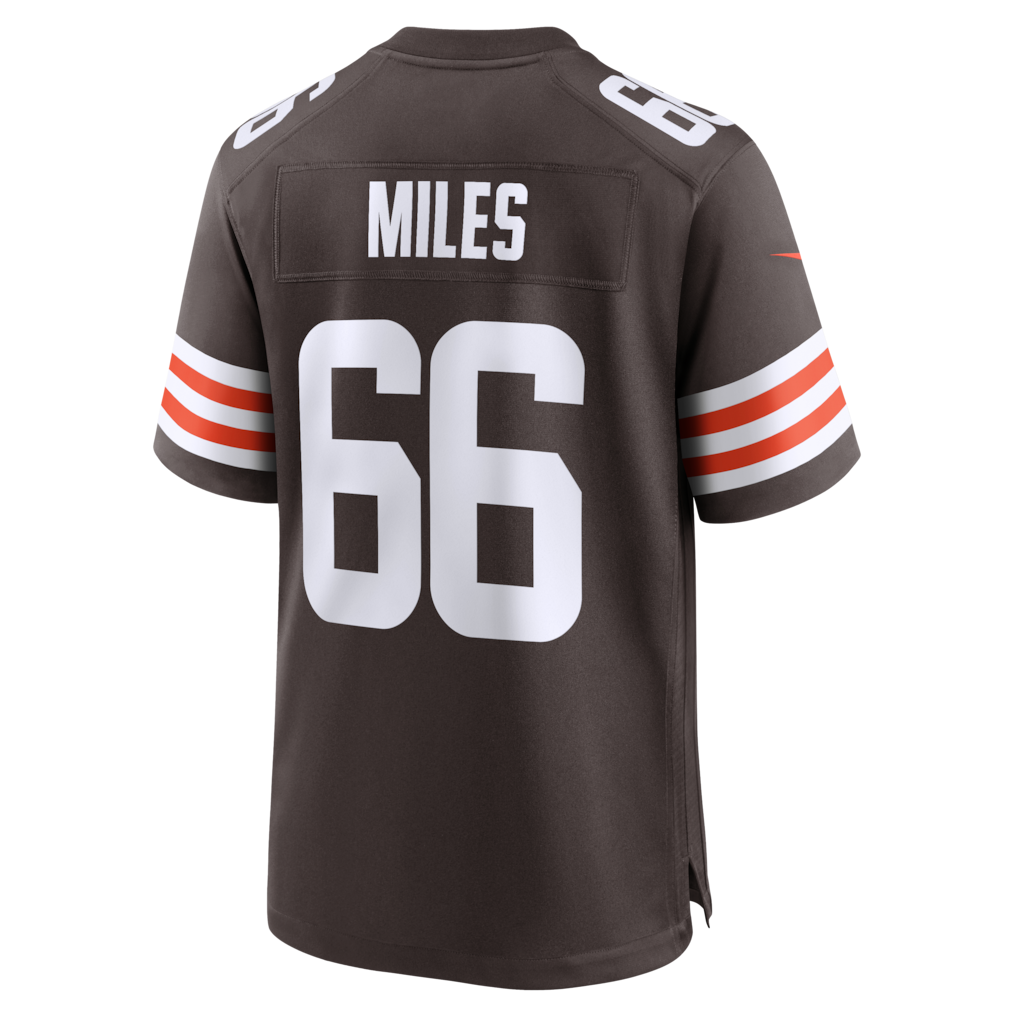 Johmsee C.Browns #66 Joshua Miles Brown Team Game Jersey