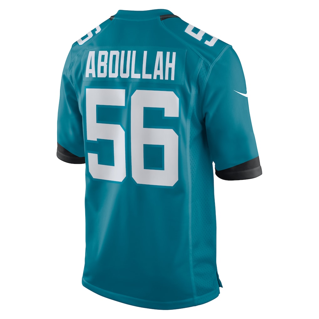 Johmsee J.Jaguars #56 Yasir Abdullah Teal Team Game Jersey