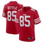 Johmsee SF.49ers #85 George Kittle Player Scarlet Player Game Stitched Jerseys
