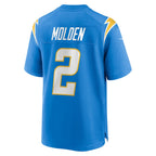 Johmsee LA.Chargers #2 Elijah Molden Powder Blue Team Game Jersey