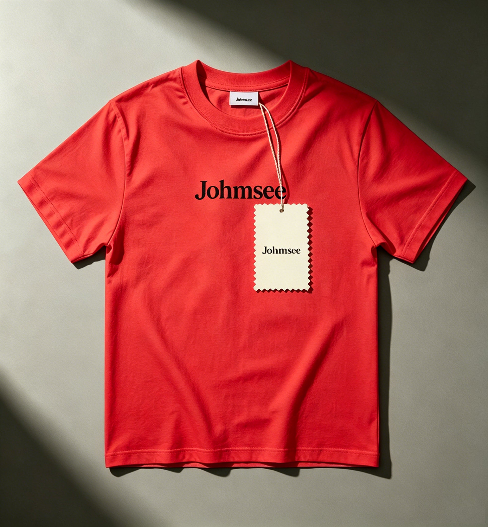 Johmsee Classic Red T-shirt Cheap Jerseys, 100% Pure Cotton Breathable Sweat-Wicking Soft, Comfortable Skin-Friendly Short Sleeve Basic Jerseys for Daily Wear