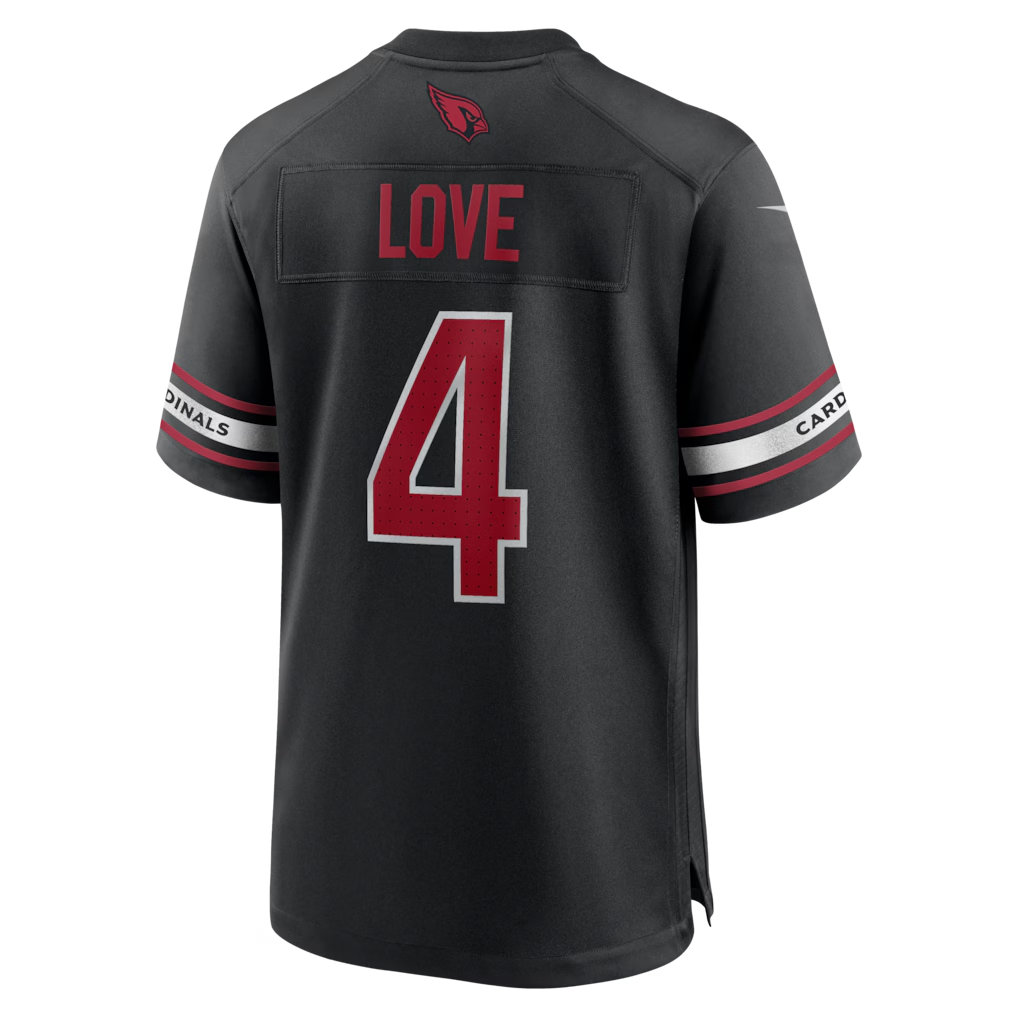 Johmsee A.Cardinals #4 Jeremiyah Love Black Game Player Stitched Jerseys