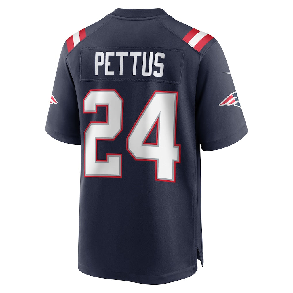 Johmsee NE.Patriots #24 Dell Pettus Navy Game Retired Player Jersey