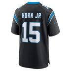 Johmsee C.Panthers #15 Jimmy Horn Jr Black Team Game Jersey
