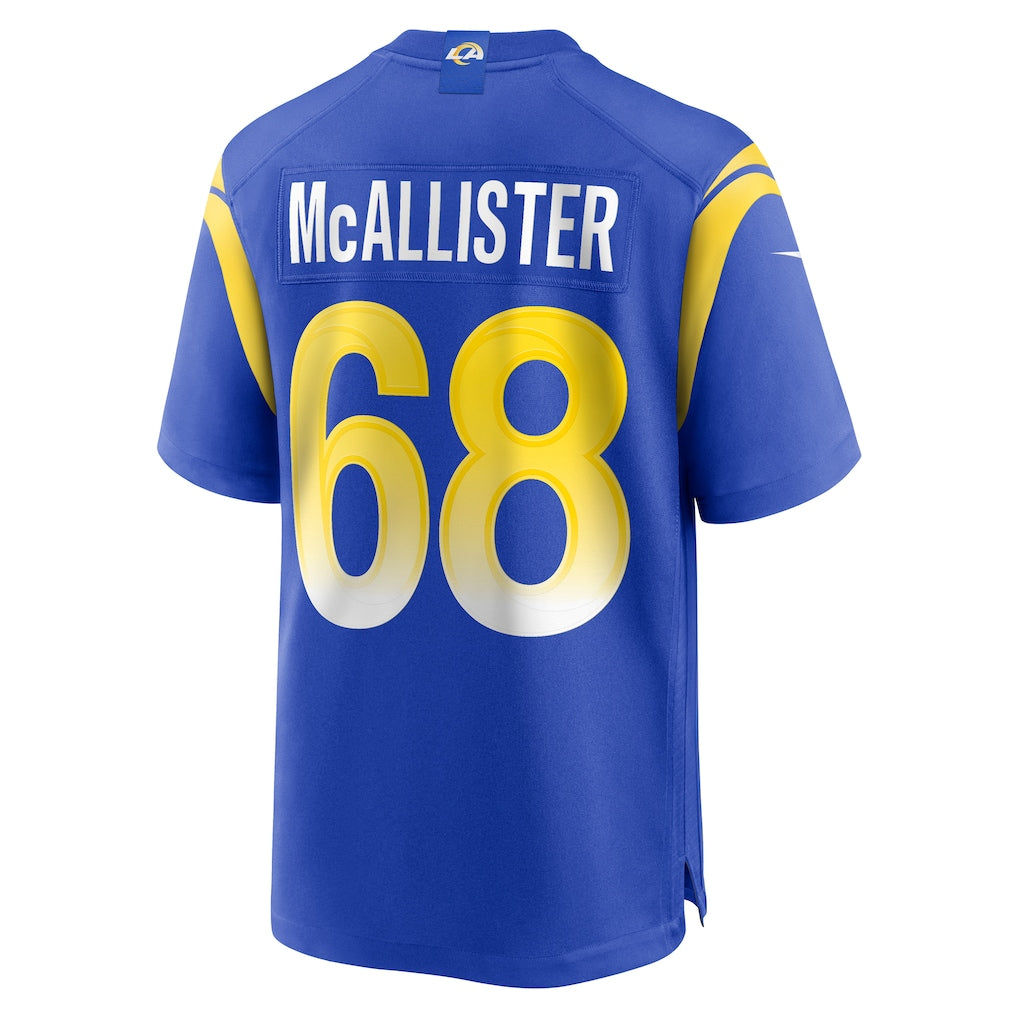 Johmsee LA.Rams #68 Mike McAllister Royal Home Game Jersey