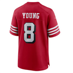 Johmsee #8 Steve Young Player SF.49ers Scarlet Alternate Game Stitched Jersey