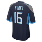 Johmsee T.Titans #16 Treylon Burks Navy Player Game Jersey