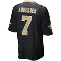 Johmsee NO.Saints #7 Morten Andersen Black Game Retired Player Jersey