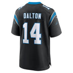 Johmsee C.Panthers #14 Andy Dalton Black Team Game Jersey