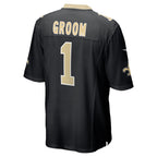 Johmsee NO.Saints #1 Groom Black Game Jersey