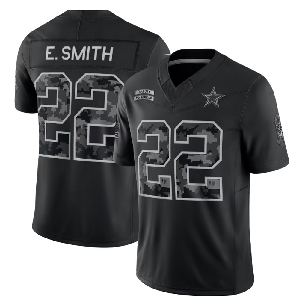Johmsee D.Cowboys #22 Emmitt Smith Player Black Limited 2026 Salute to Service Home Game Stitched Jerseys